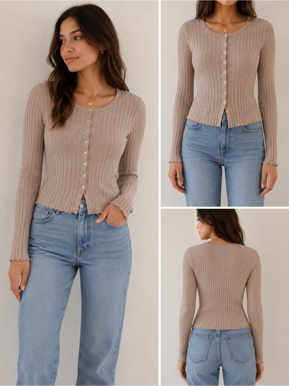 Copper Key Ribbed Button Front Cardigan NWT Size Large
